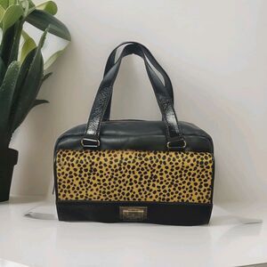 KATE SPADE Cheetah Print Wiloughby Lane Freida Shiny Patent Leather Calfhair Bag